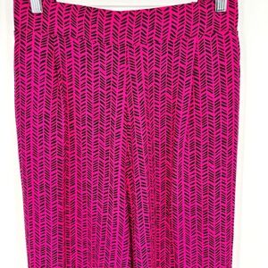 Torrid Pink Black Chevron Wide Leg Challis Pants High Rise Plus Size 2 2X 18-20